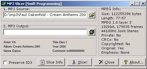 MP3-Slicer Screenshot